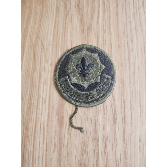 U.S. Army 256th Infantry Brigade Patch "Toujours Pret" Subdued OD Green Black - Picture 1 of 3